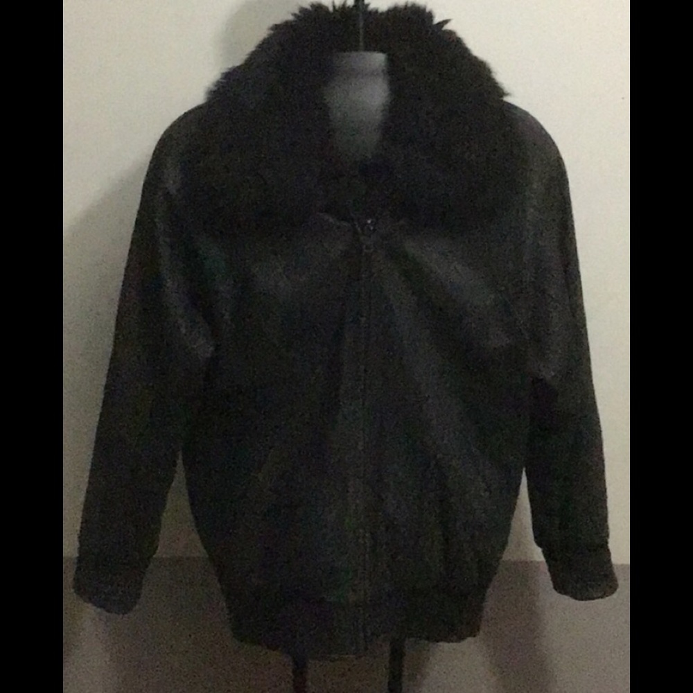 Andrew Marc Leather/removable fur lining